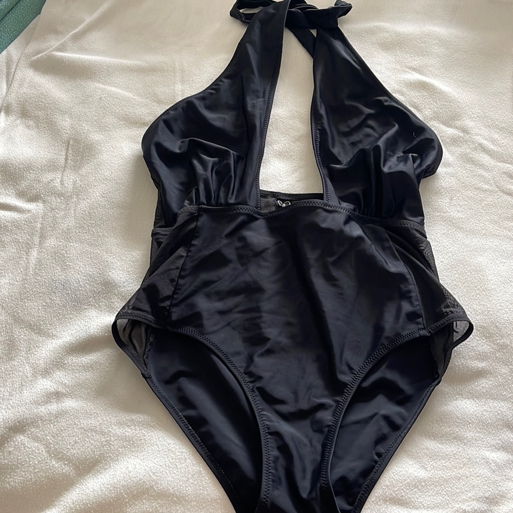 Windsor Black Halter One Piece Swimsuit